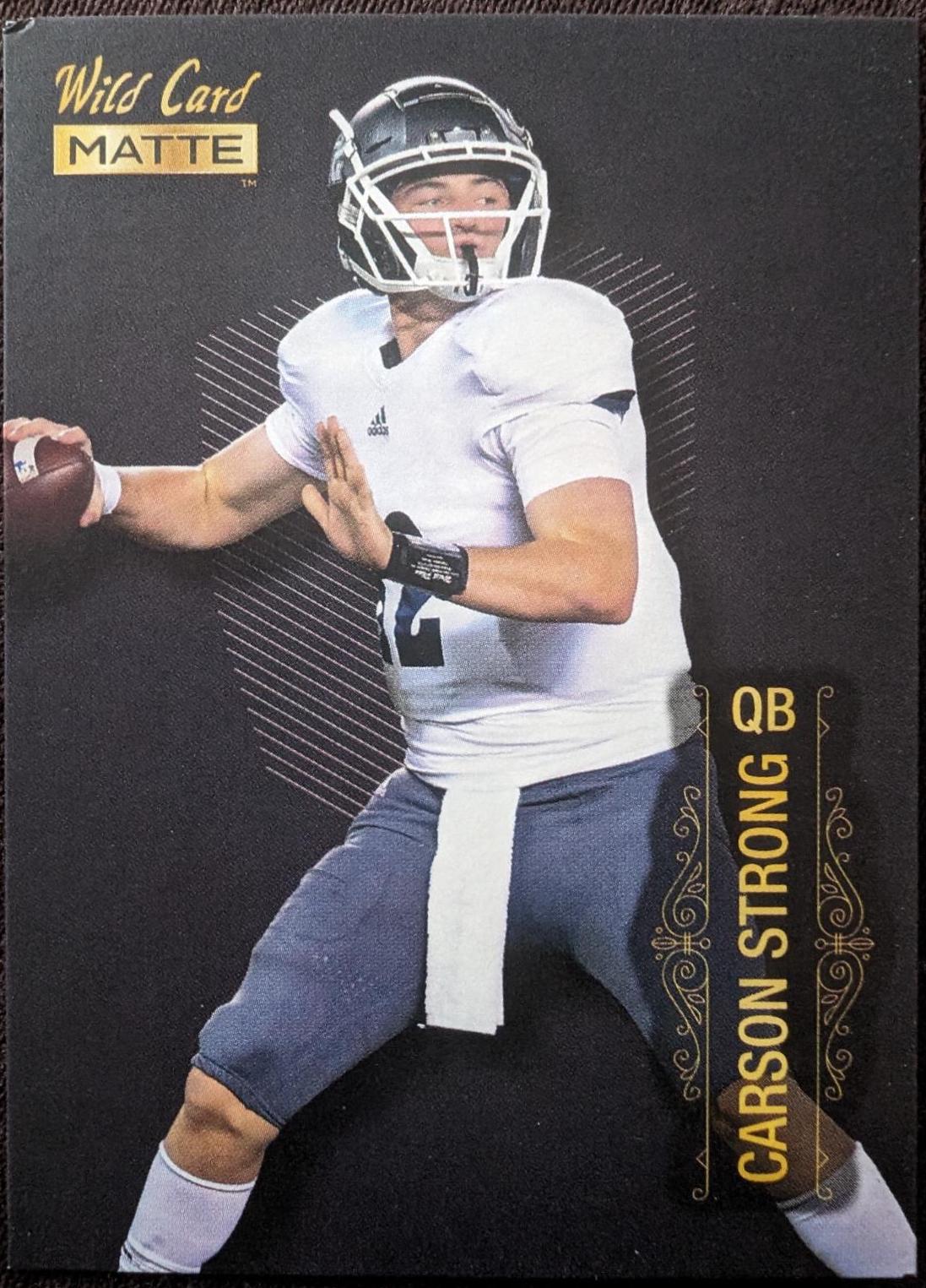 Carson Strong #MB-12 Football Cards 2022 Wild Card Matte Black