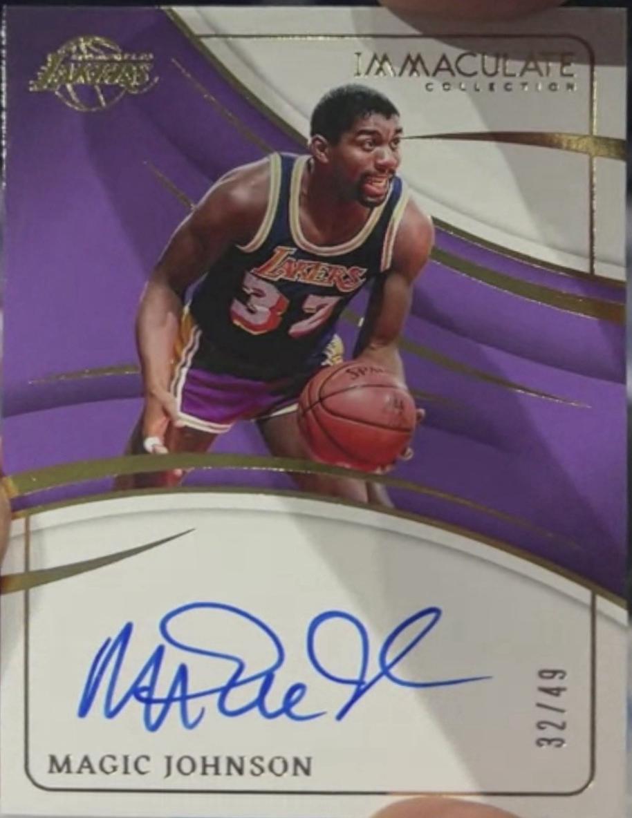 Magic Johnson #9 Basketball Cards 2023 Panini Immaculate Signature