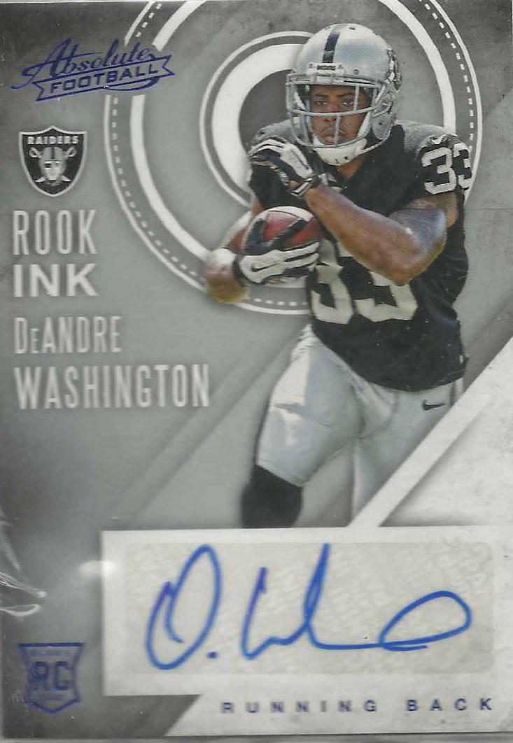 DeAndre Washington #16 Football Cards 2016 Panini Absolute Rook Ink