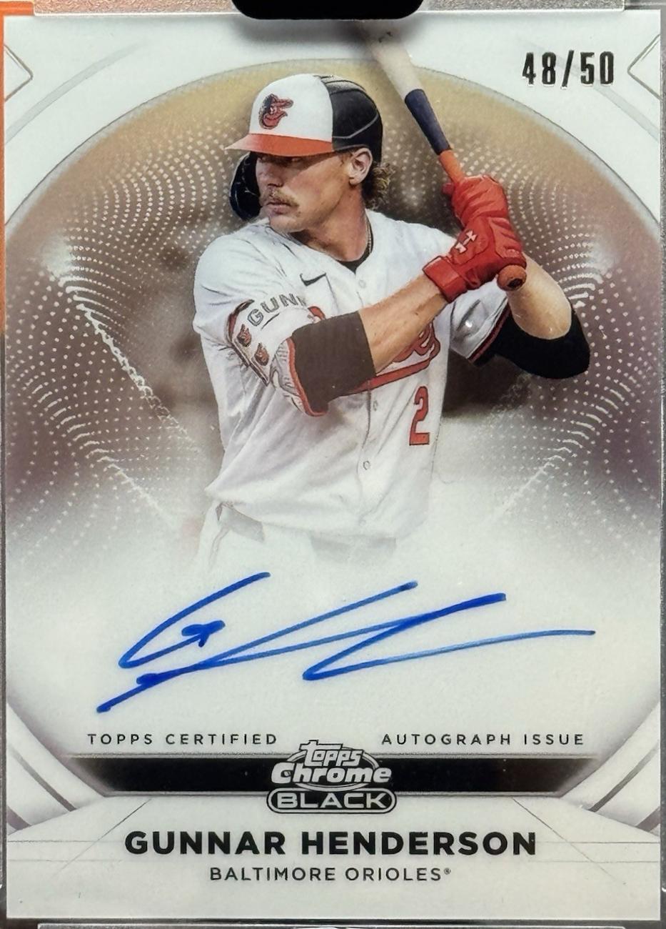 Gunnar Henderson #IVA-GH Baseball Cards 2025 Topps Chrome Black Ivory Autograph