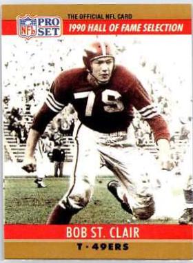 Bob St. Clair #29 Football Cards 1990 Pro Set FACT Cincinnati