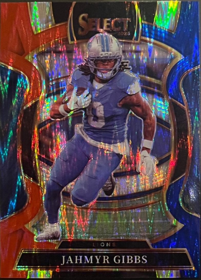 Jahmyr Gibbs [Red Blue Prizm Shock] #71 Prices | 2025 Panini