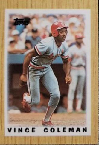 Vince Coleman #32 Baseball Cards 1987 Topps Mini League Leaders