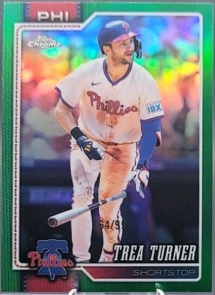 Trea Turner [Green Refractor] (2026 Topps Chrome)