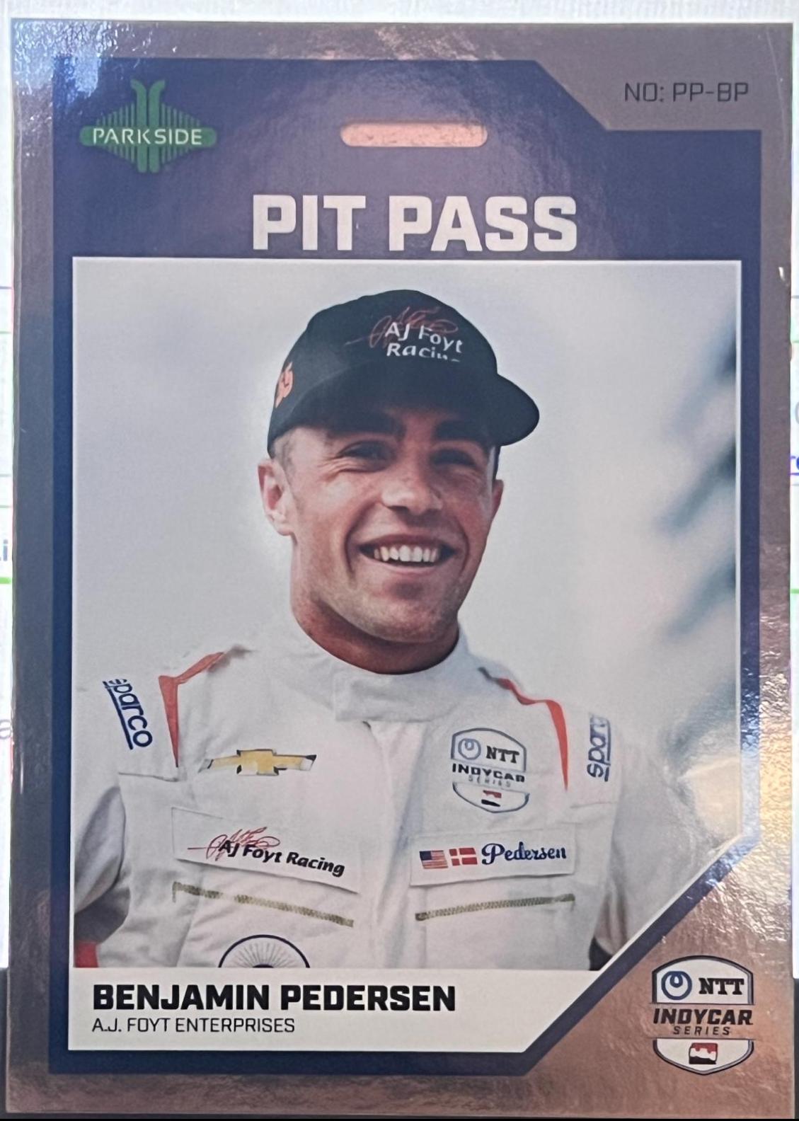 Benjamin Pedersen #PP-BP Racing Cards 2024 Parkside NTT IndyCar Pit Pass