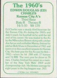 Ed Charles #25 Baseball Cards 1978 TCMA the 1960's