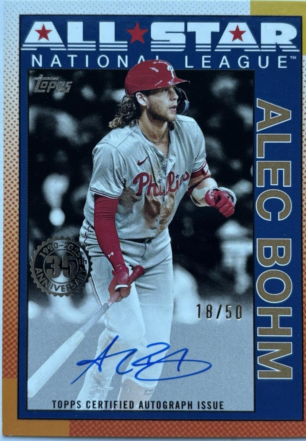 Alec Bohm #90AS-AB 2025 Topps Update 1990 All Star Autograph Baseball