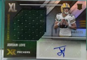 Jordan Love #rxl-jl Football Cards 2020 Panini XR Rookie Swatch Autographs
