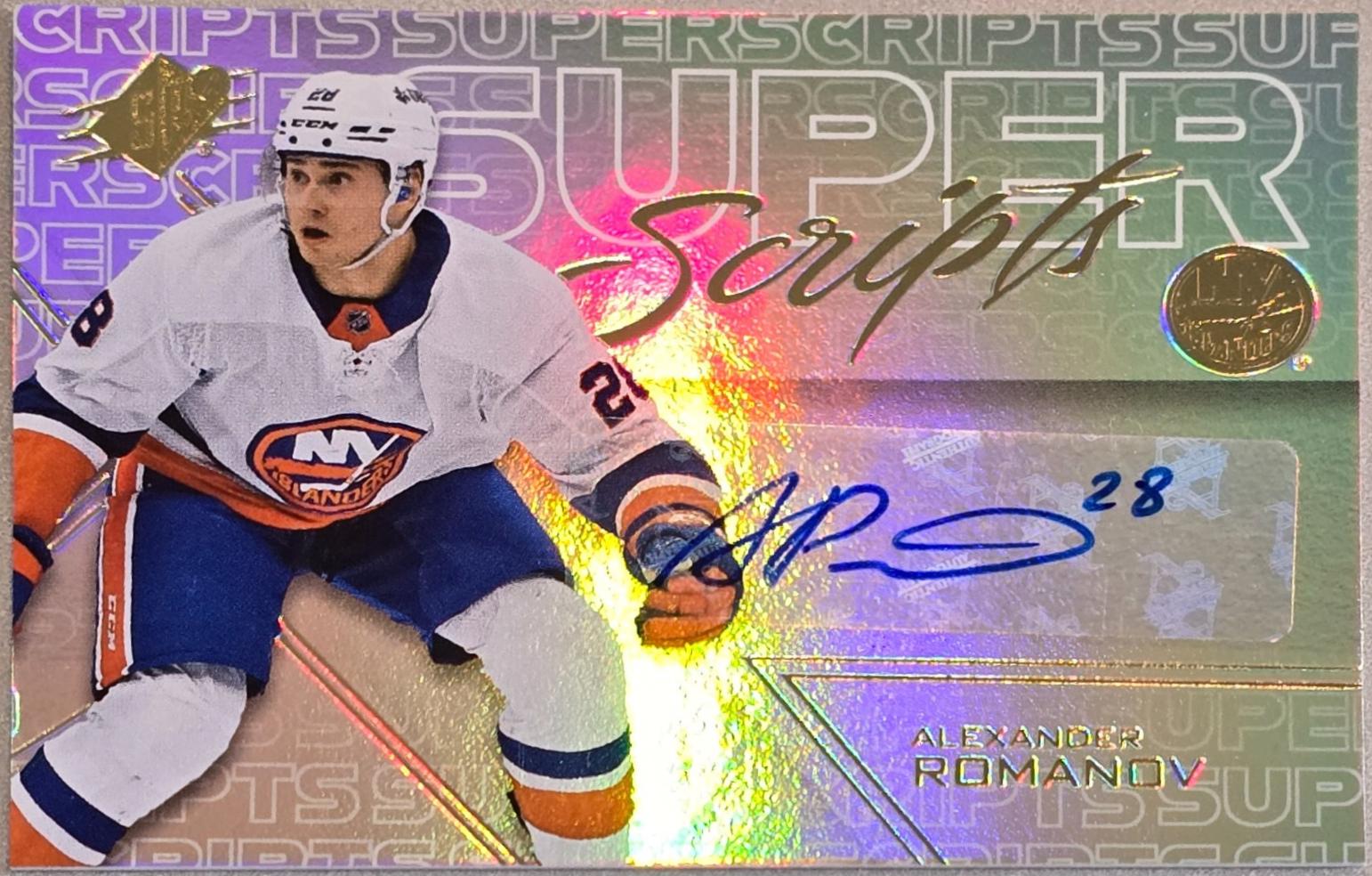 Alexander Romanov #SS-AR Hockey Cards 2024 SPx SuperScripts