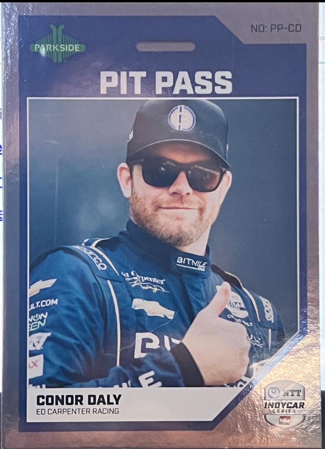 Conor Daly #PP-CD Racing Cards 2024 Parkside NTT IndyCar Pit Pass