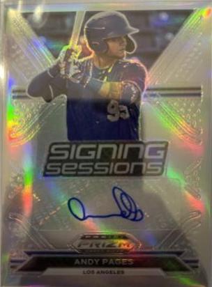 Andy Pages #SS-AP Baseball Cards 2021 Panini Prizm Draft Picks Signing Sessions Autographs