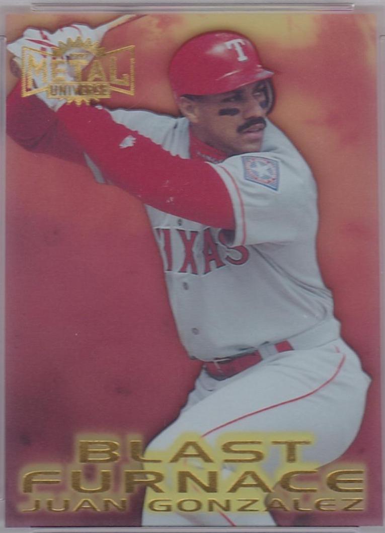 Juan Gonzalez #5 Baseball Cards 1997 Metal Universe Blast Furnace