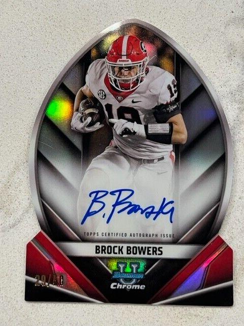 Brock Bowers #FOFA-BB Football Cards 2023 Bowman Chrome University Future of Autographs