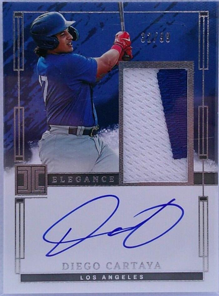 Diego Cartaya #EPJ-DC Baseball Cards 2024 Panini Impeccable Elegance Prospect Jersey Autograph