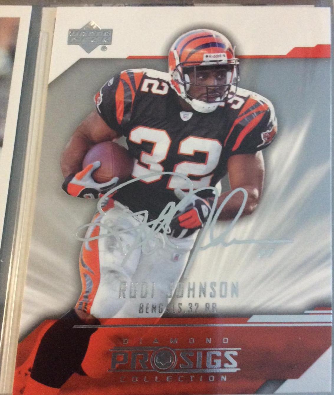 Rudi Johnson #19 Football Cards 2004 Upper Deck Diamond Pro Sigs