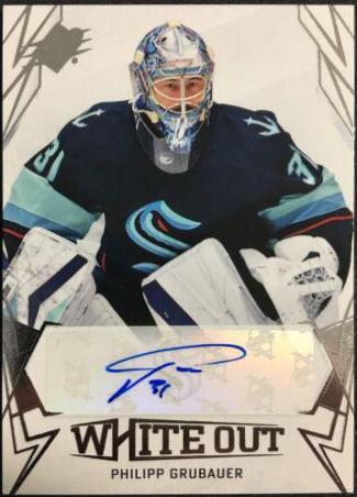 Philipp Grubauer #WO-PG Hockey Cards 2022 SPx White Out Autographs