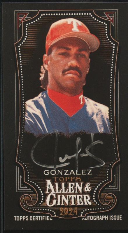 Juan Gonzalez #MA-JG 2024 Topps Allen & Ginter X Framed Mini Baseball Autographs