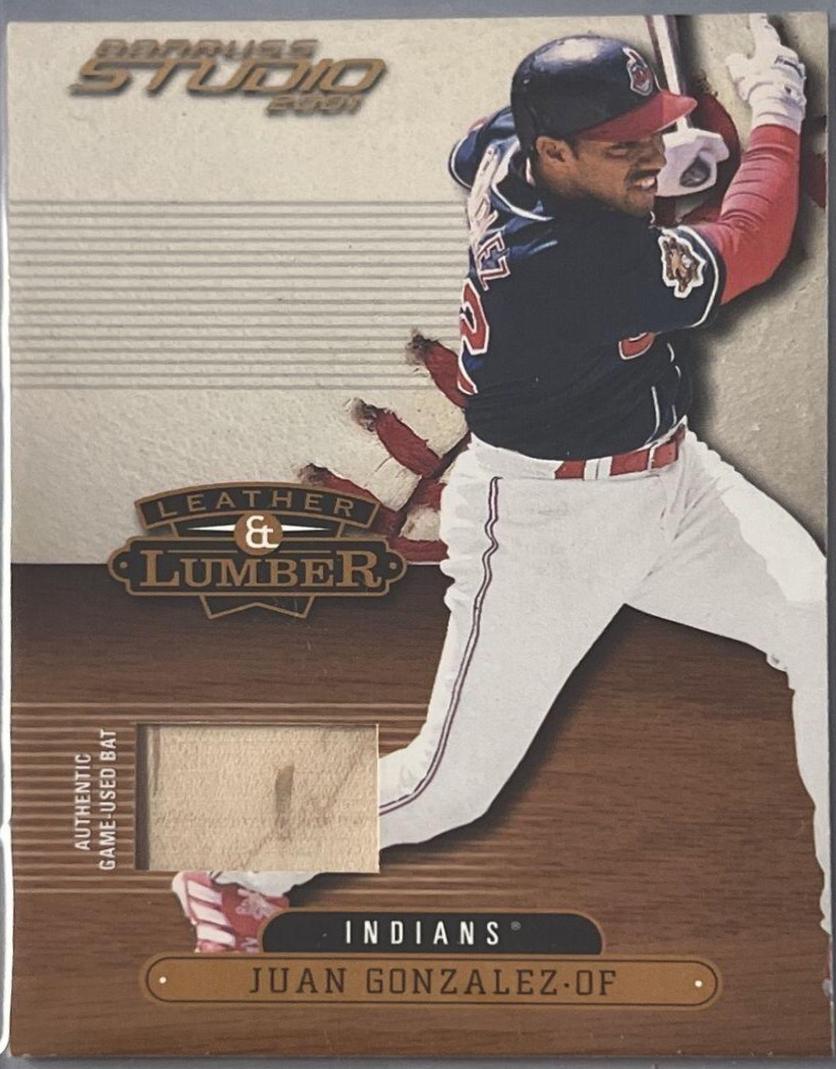 Juan Gonzalez #LL-30 Baseball Cards 2001 Studio Leather & Lumber
