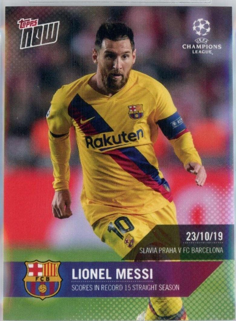 Lionel Messi #22 Soccer Cards 2019 Topps Now UEFA Champions League