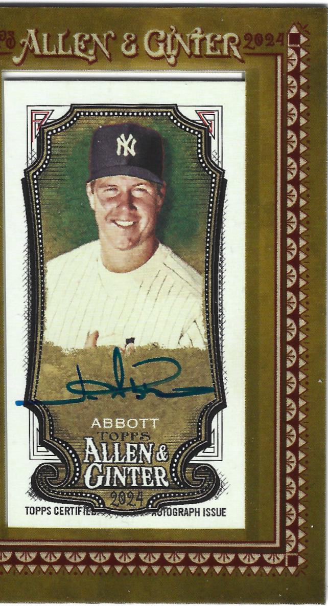 Jim Abbott #MA-JAB Baseball Cards 2024 Topps Allen & Ginter Mini Baseball Autograph
