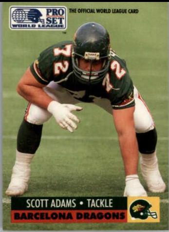 Scott Adams #30 Football Cards 1991 Pro Set Wlaf