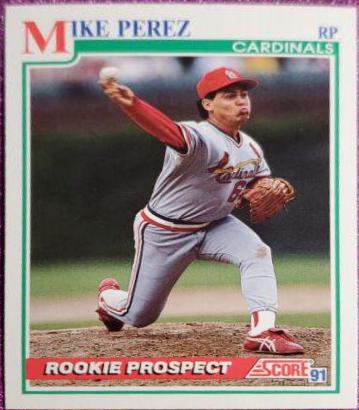 Mike Perez #758 Baseball Cards 1991 Score
