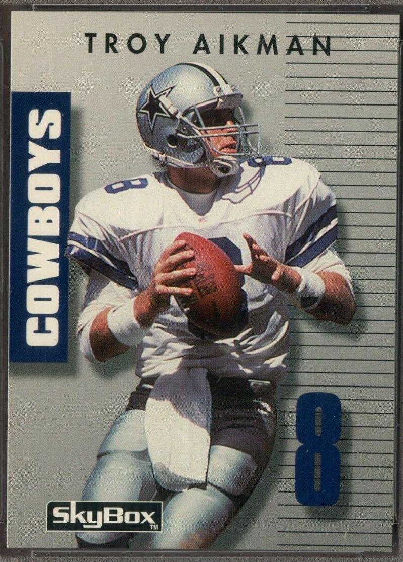 Troy Aikman #8 Football Cards 1992 Skybox Primetime