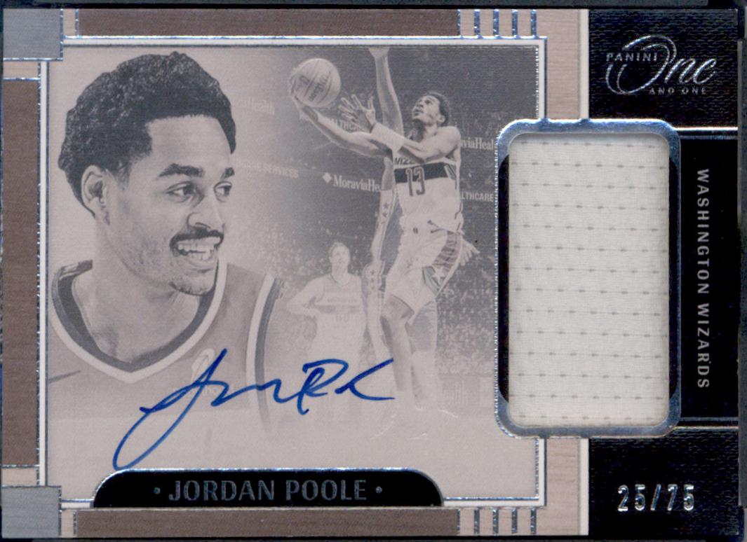Jordan Poole #13 Basketball Cards 2023 Panini One and One Jersey Autograph