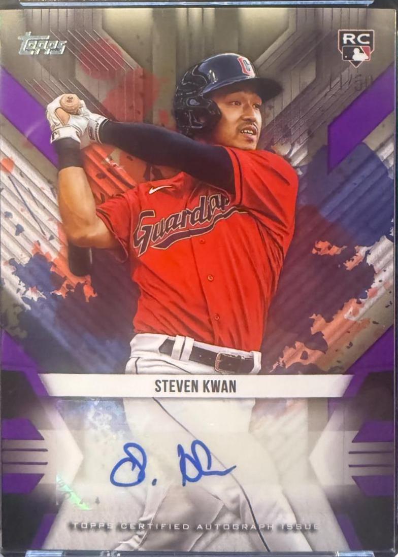 Steven Kwan #BSA-SK 2022 Topps UK Edition Baseball Superstar Autographs