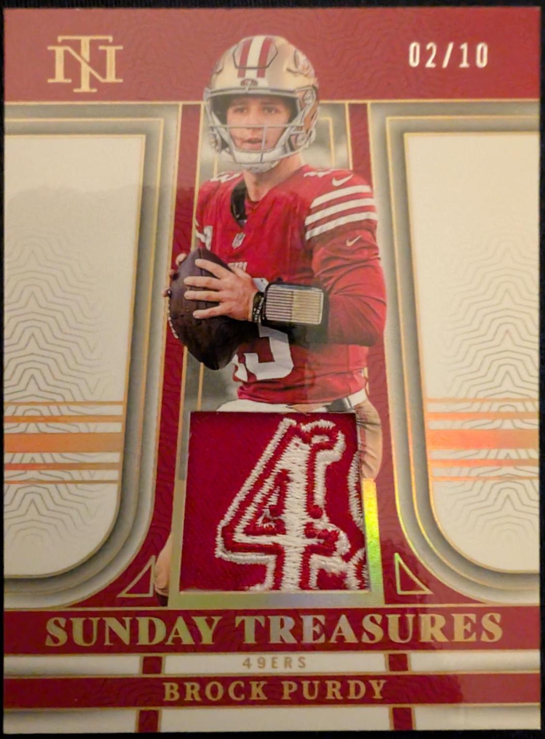 Brock Purdy #STR-BP Football Cards 2023 Panini National Treasures Sunday Treasures