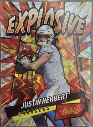 Justin Herbert #E6 Football Cards 2022 Panini Absolute Explosive