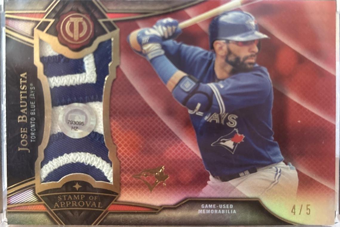 Jose Bautista #SOA-JB 2016 Topps Tribute Stamp Of Approval Relic Baseball