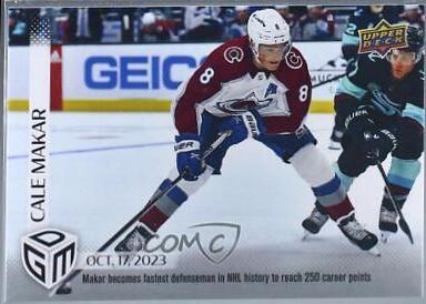 Cale Makar #6 Hockey Cards 2023 Upper Deck Game Dated Moments