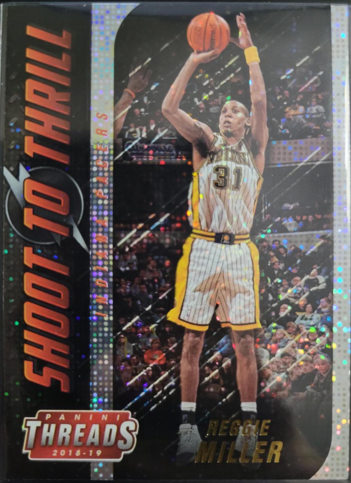 Reggie Miller #2 Basketball Cards 2018 Panini Threads Shoot to Thrill