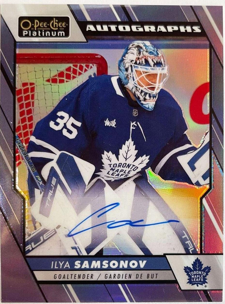 Ilya Samsonov #BA-IS Hockey Cards 2023 O-Pee-Chee Platinum Blue Rainbow Autographs