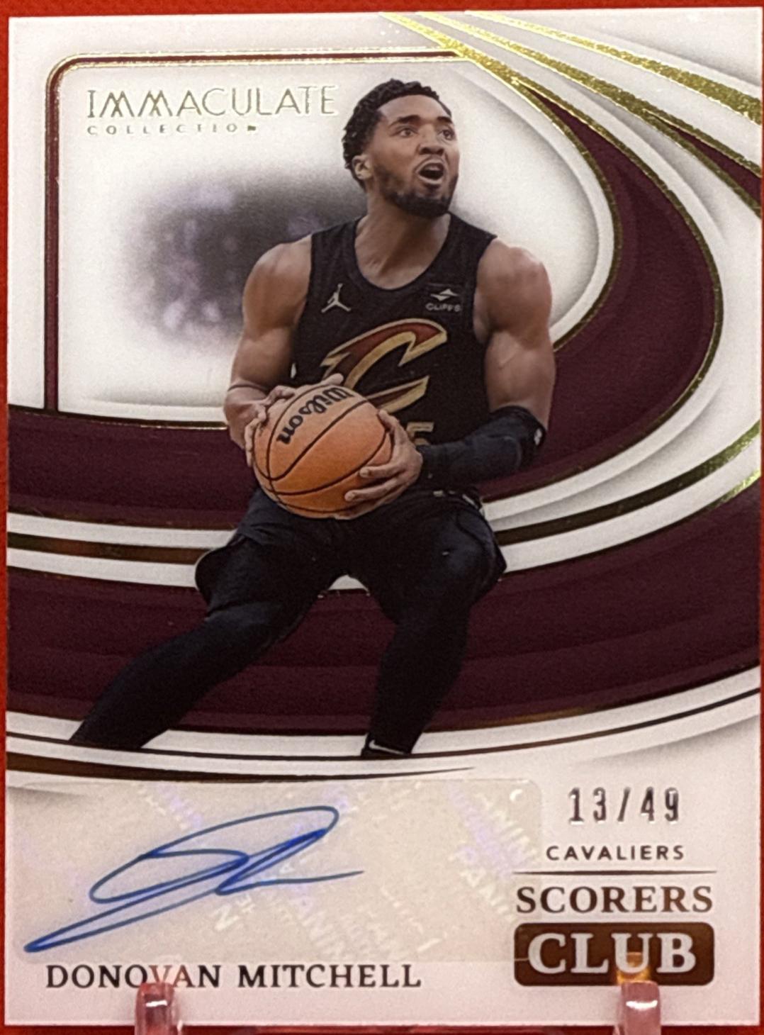 Donovan Mitchell #3 Basketball Cards 2023 Panini Immaculate Scorers Club Signatures