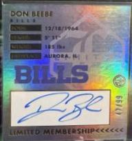 Don Beebe #4 Football Cards 2023 Panini Limited Membership