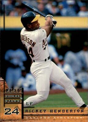 Rickey Henderson #24 Baseball Cards 1998 Leaf Rookies & Stars