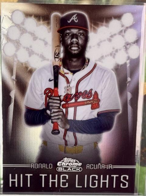 Ronald Acuna Jr. #HTL-3 Baseball Cards 2025 Topps Chrome Black Hit the Lights