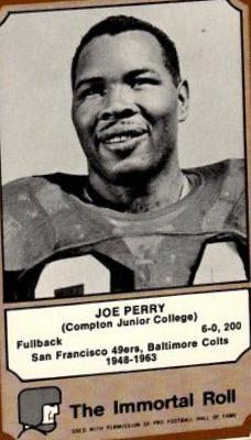 Joe Perry #39 Football Cards 1975 Fleer Hall of Fame