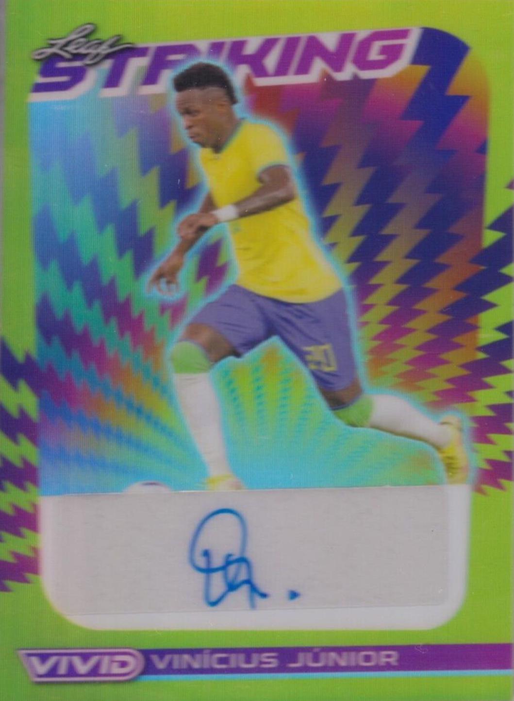 Vinicius Junior #S-VJ1 2022 Leaf Vivid Striking Autographs Soccer