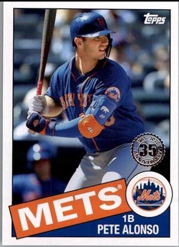 Pete Alonso #85TB-28 Baseball Cards 2020 Topps Update 1985 35th Anniversary
