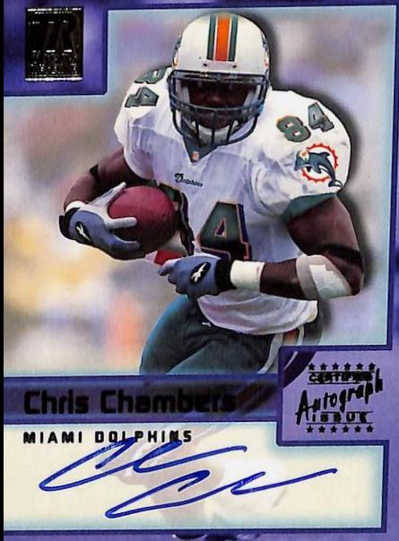 Chris Chambers #TR-CC Football Cards 2001 Topps Reserve Autographs