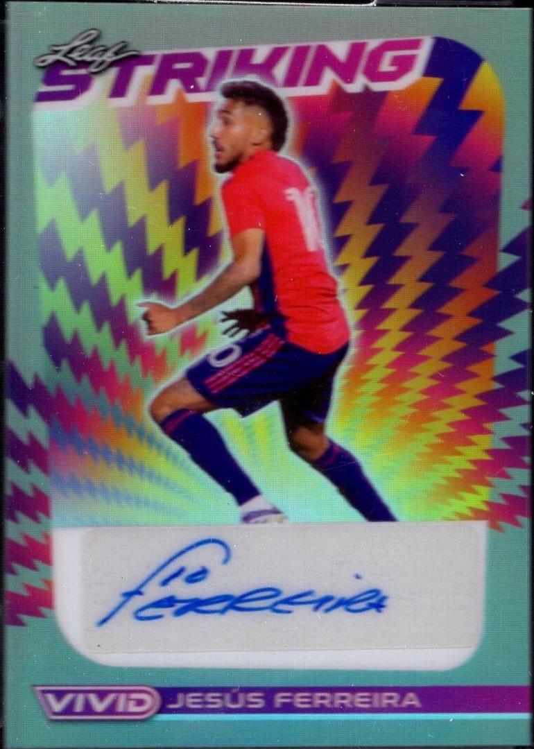 Jesus Ferreira #S-JF1 Soccer Cards 2022 Leaf Vivid Striking Autographs