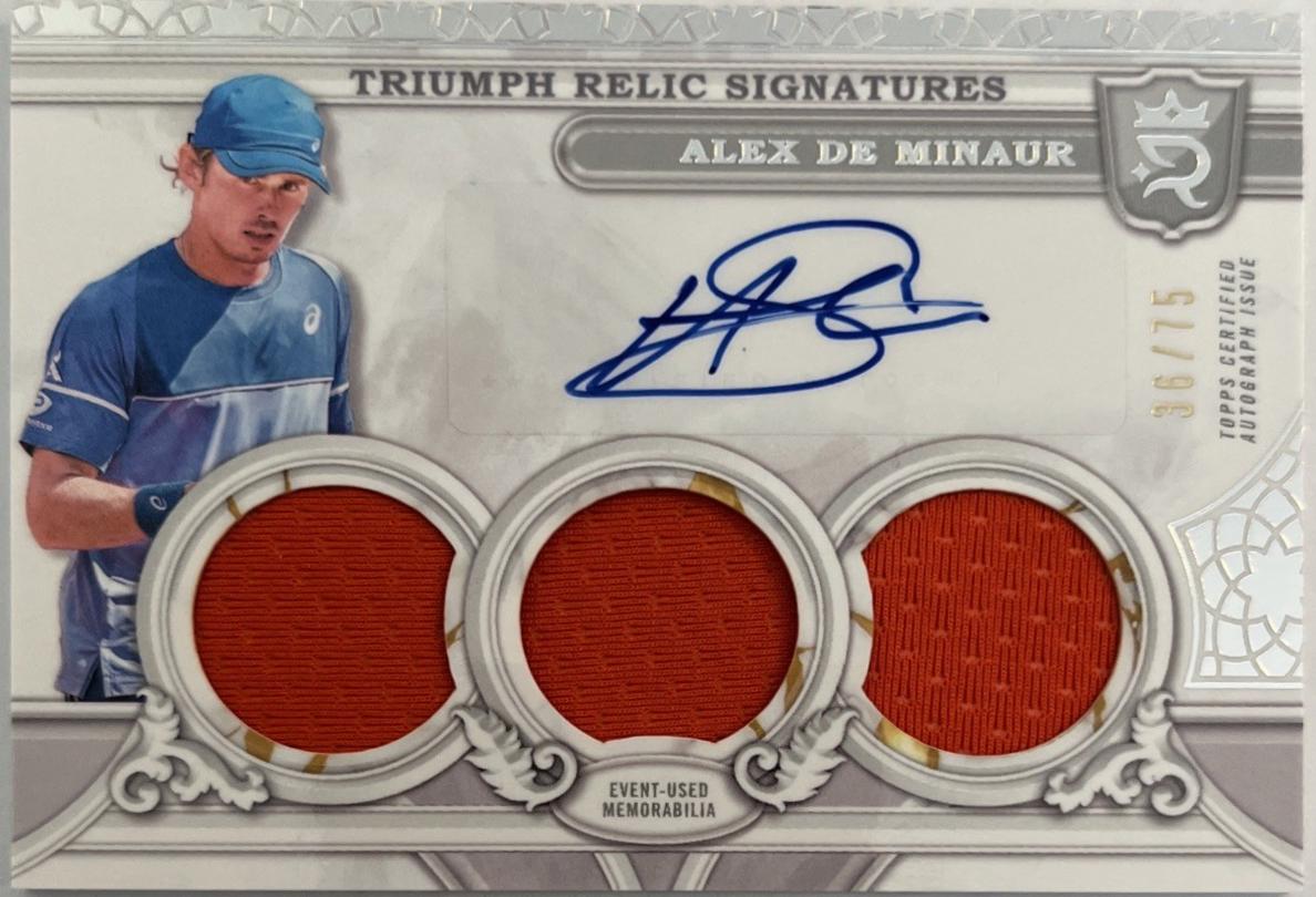 Alex de Minaur #TRS-AD Tennis Cards 2024 Topps Royalty Triumph Relic Signature