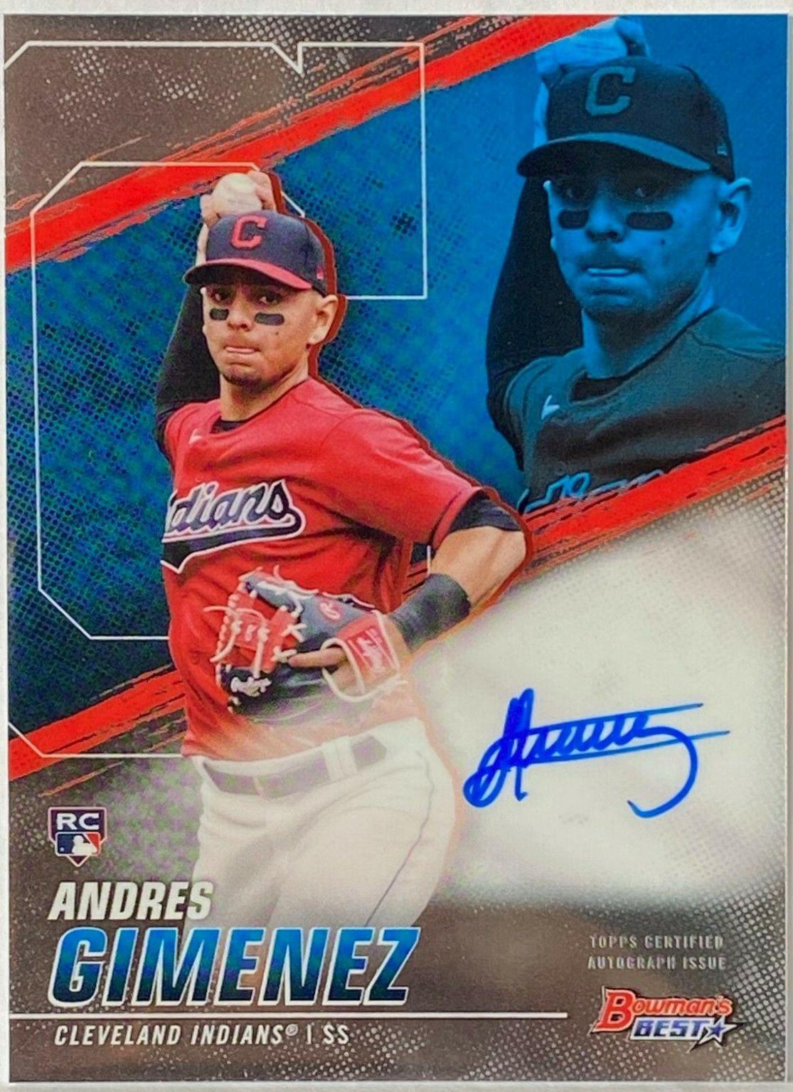 Andres Gimenez #B21-AG Baseball Cards 2021 Bowman’s Best of 2021 Autographs