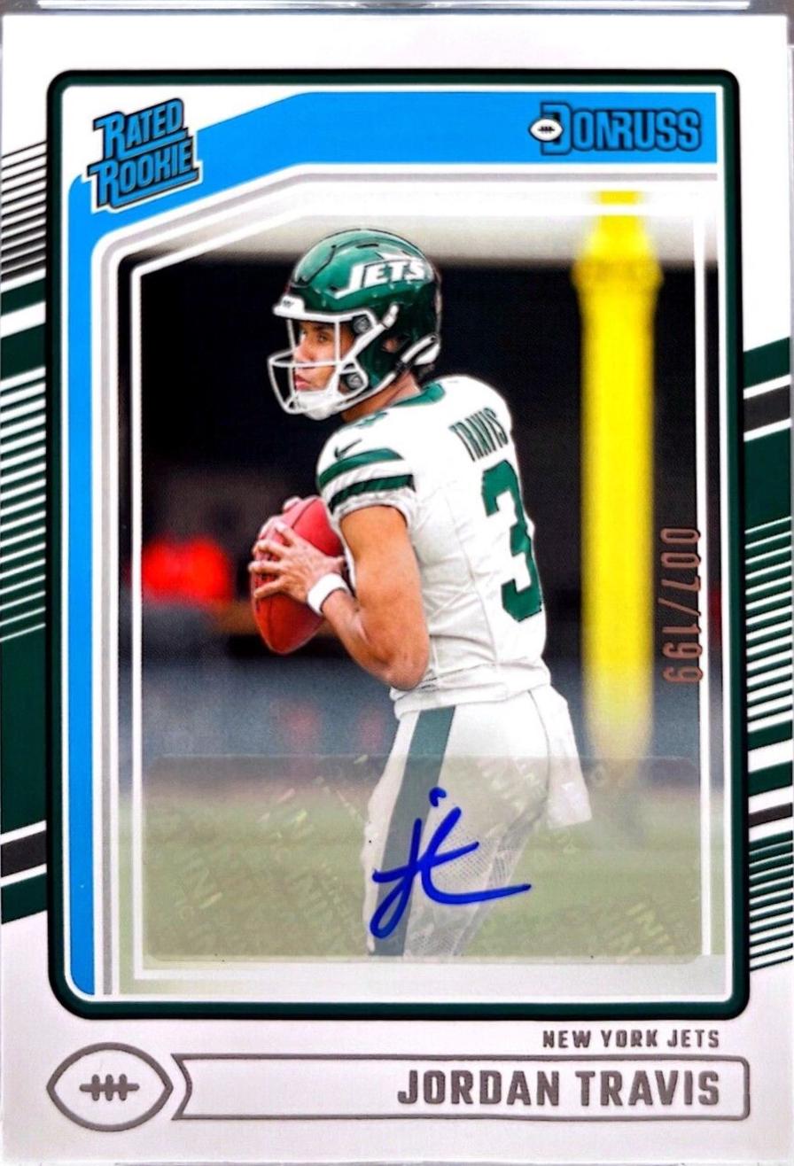 Jordan Travis #349 Football Cards 2024 Panini Donruss Rated Rookies Autograph