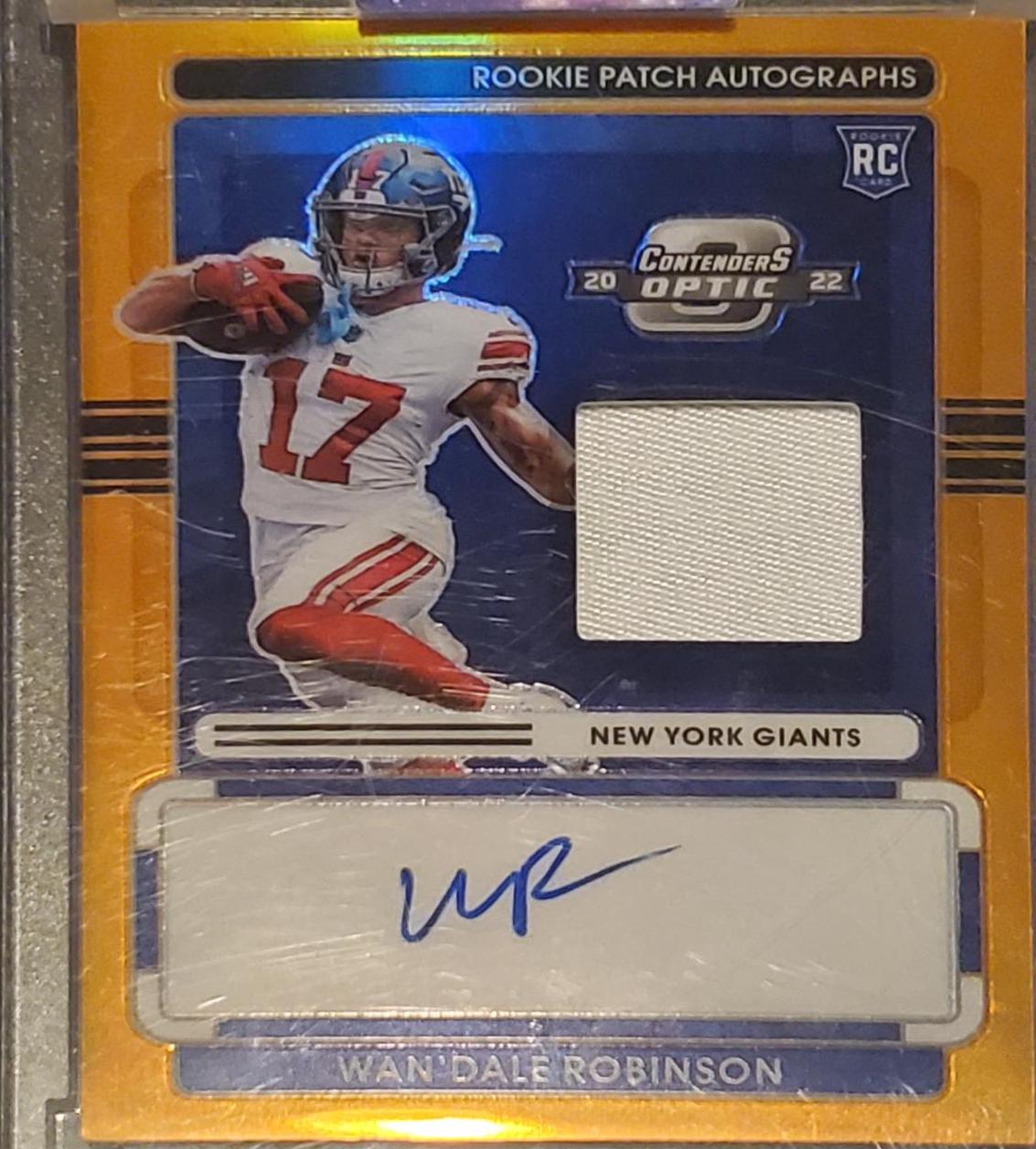 Wan' Dale Robinson #RPA-WR Football Cards 2022 Panini Contenders Optic Rookie Patch Autographs