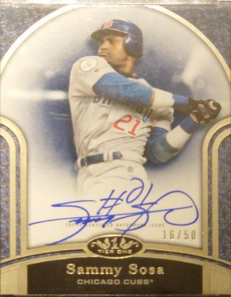 Sammy Sosa #PPA-SS Baseball Cards 2020 Topps Tier One Prime Performers Autographs