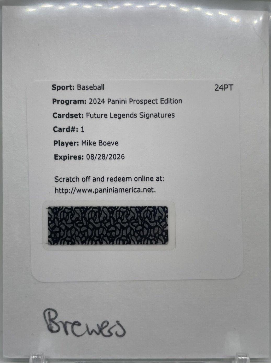Mike Boeve #1 Baseball Cards 2024 Panini Prospect Edition Future Legends Signature